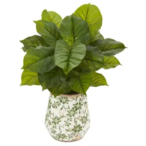 30” Large Philodendron Artificial Plant in Large Floral Planter (Real Touch)