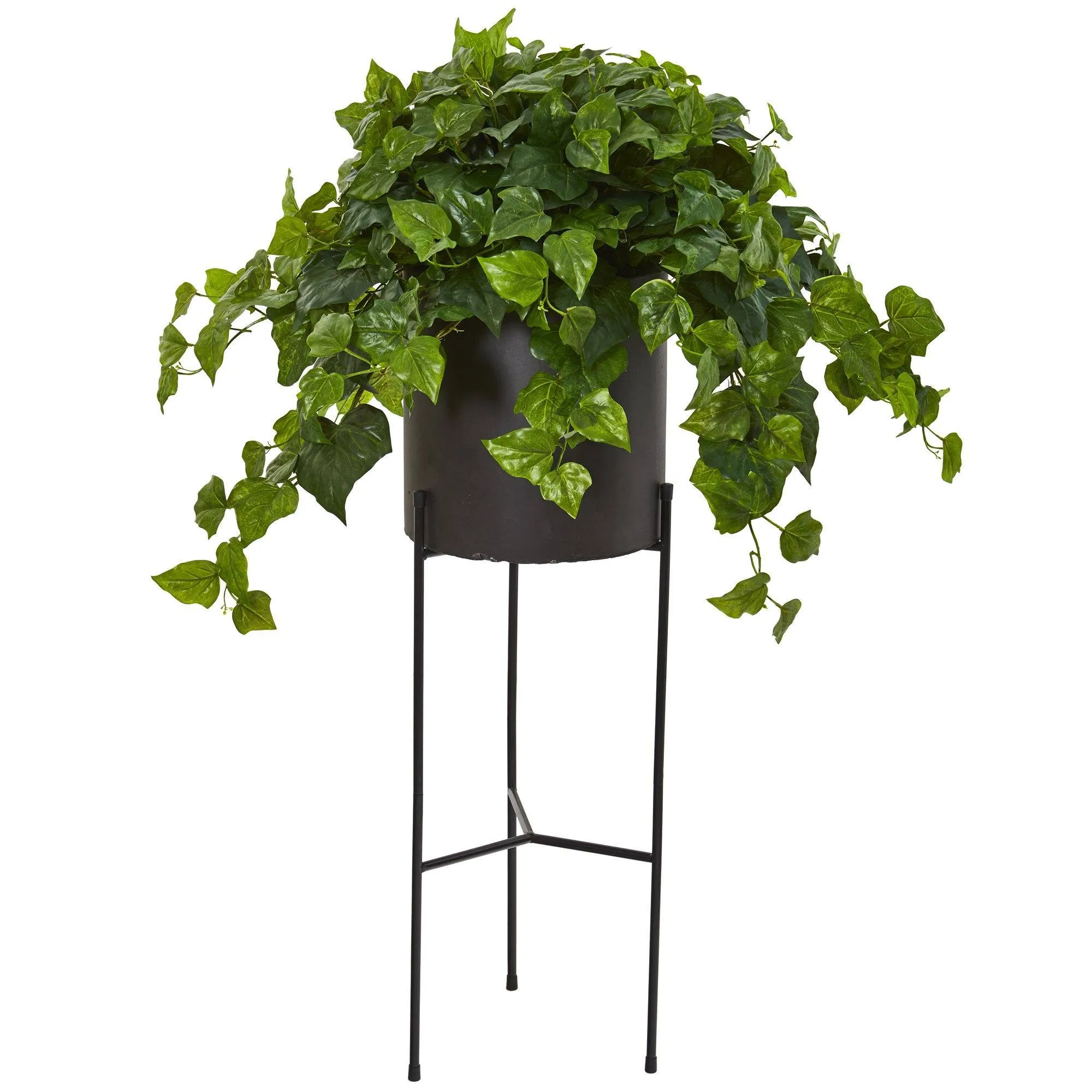 49” London Ivy Artificial Plant in Black Planter with Stand (Real Touch)