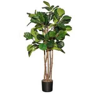 61" Artificial Faux Fig Tree | Large Fake Plant with Vintage Real Touch