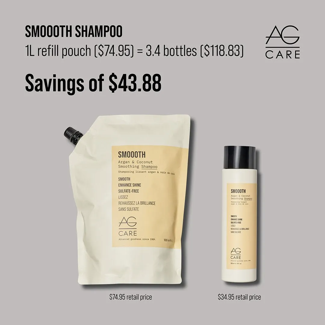 AG Care Smoooth Argan & Coconut Smoothing Shampoo 1L