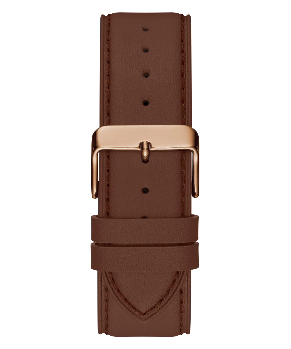 ECO-FRIENDLY BROWN LEATHER RECYCLED ULTRA SUEDE STRAP WATCH