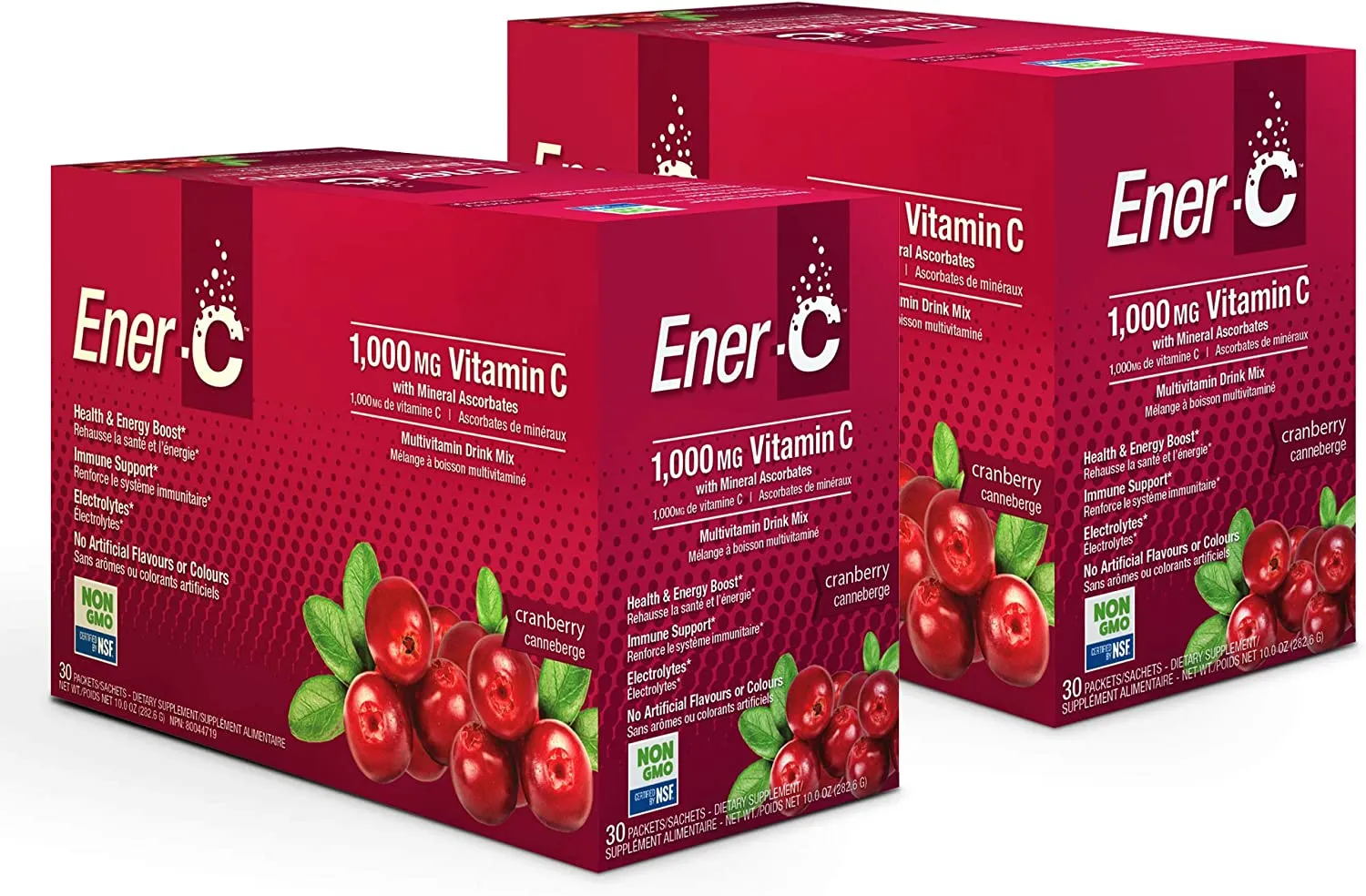 Ener-C 1,000mg Vitamin C with Mineral Ascorbates, Cranberry flavour