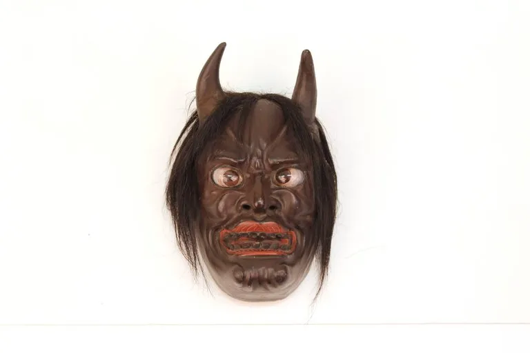 Japanese Edo Period Ike Mask 'Devil Face'