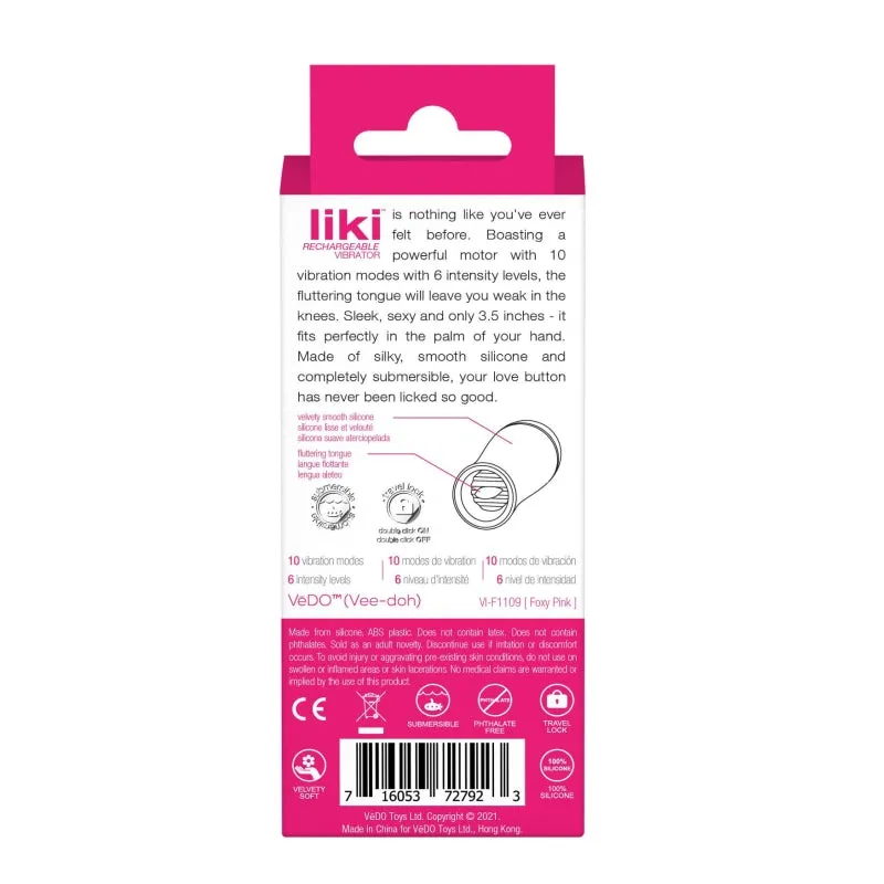 Liki Rechargeable Flicker Vibe - Foxy Pink