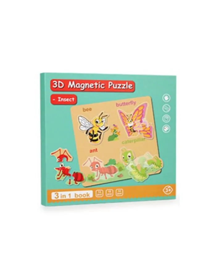 Montessori Magnetic Activity Books for Kids, Durable Reusable Paper Puzzles for Toddlers, Insects