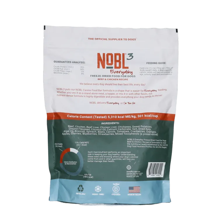 RETAIL ORDER NOBL3 Everyday Beef & Chicken Recipe - All Life Stages - 16oz