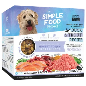 The Simple Food Project Synthetic Free Freeze Dried Dog Food, Duck & Trout Recipe